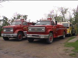 Fire trucks waiting for their new home 